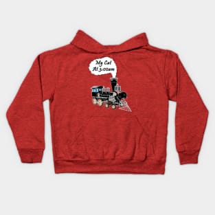 Speeding Train Hyper Black Cat at 3:00am Kids Hoodie